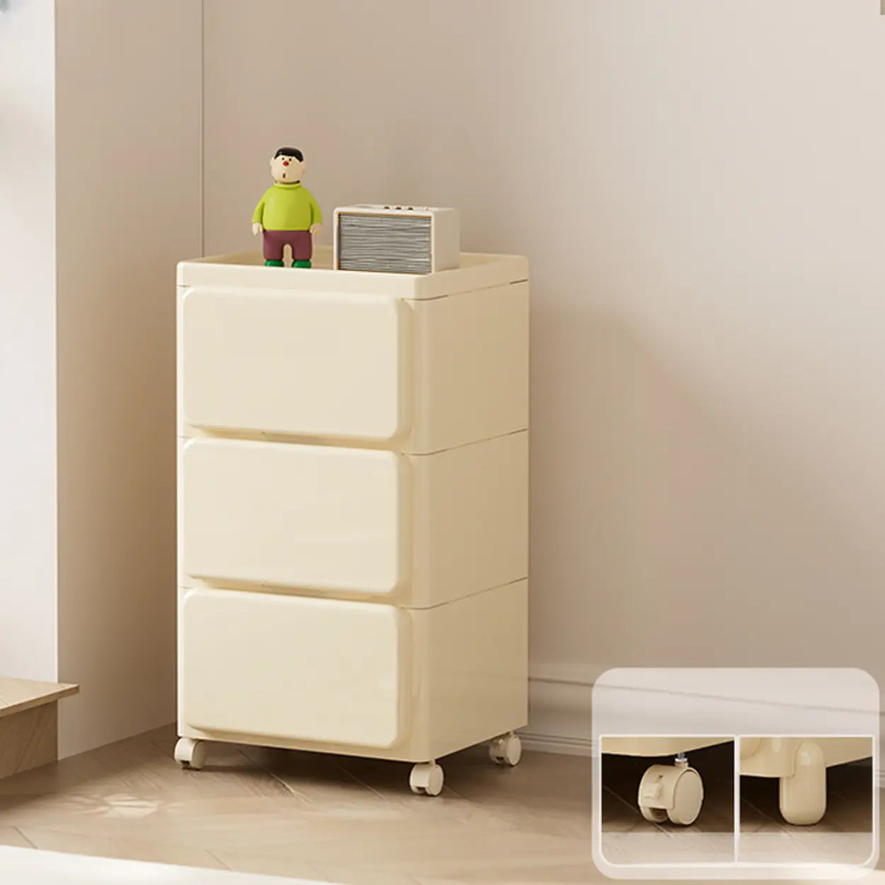 Off-White Acrylic Minimalist Storage Chest