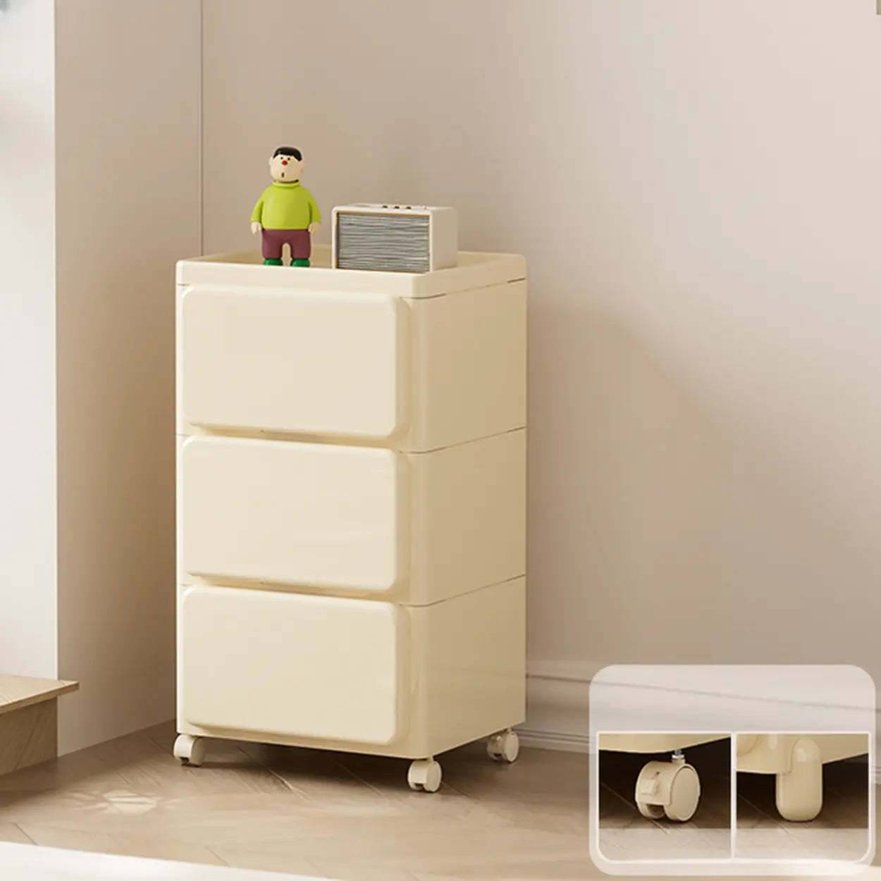 Off-White Acrylic Minimalist Storage Chest