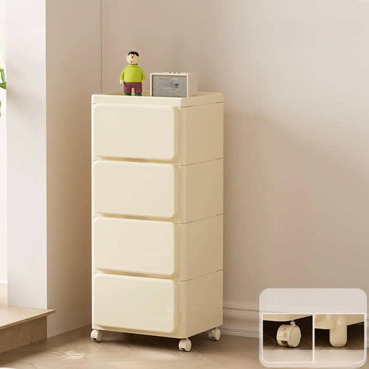 Off-White Acrylic Minimalist Storage Chest