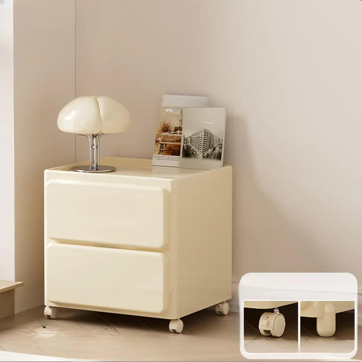 Lighom modern storage off-white acrylic dressers — 20" L x 18" W x 47" H
