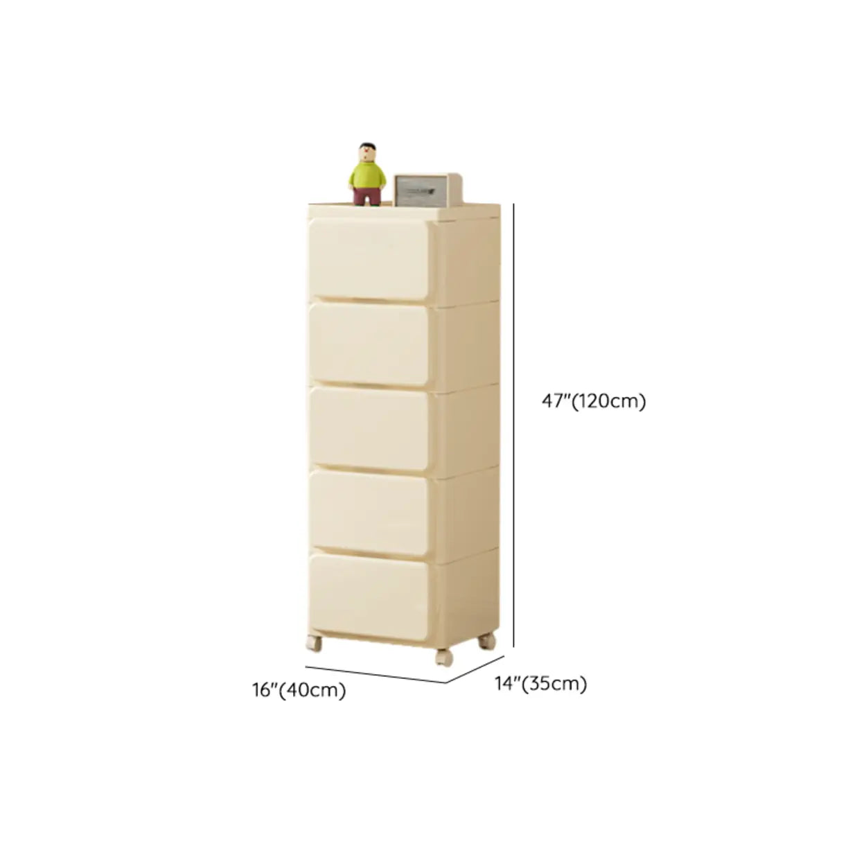 Off-White Acrylic Minimalist Storage Chest