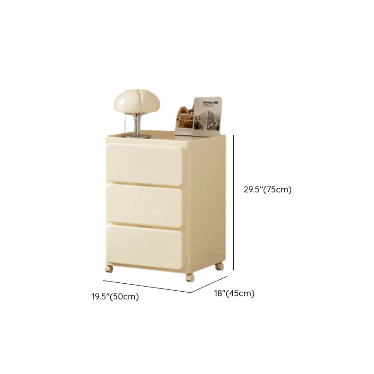 Off-White Acrylic Minimalist Storage Chest