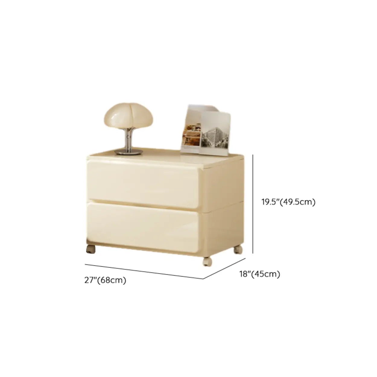 Off-White Acrylic Minimalist Storage Chest