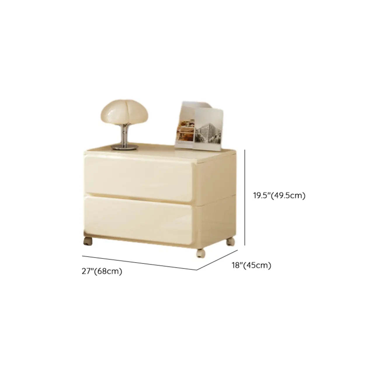 Off-White Acrylic Minimalist Storage Chest