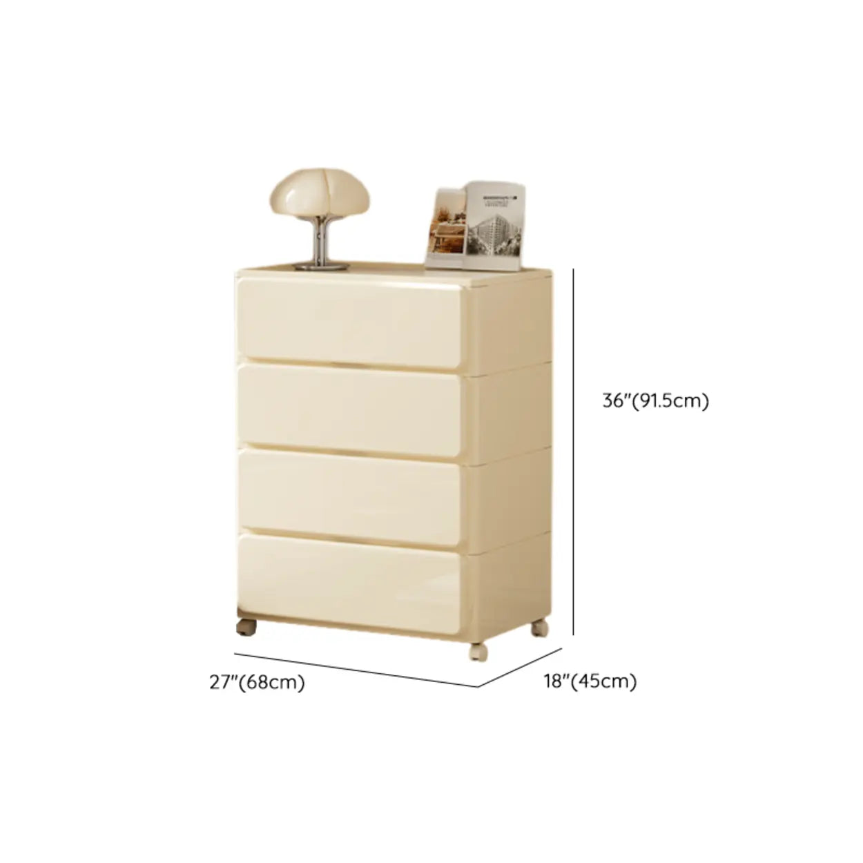 Off-White Acrylic Minimalist Storage Chest