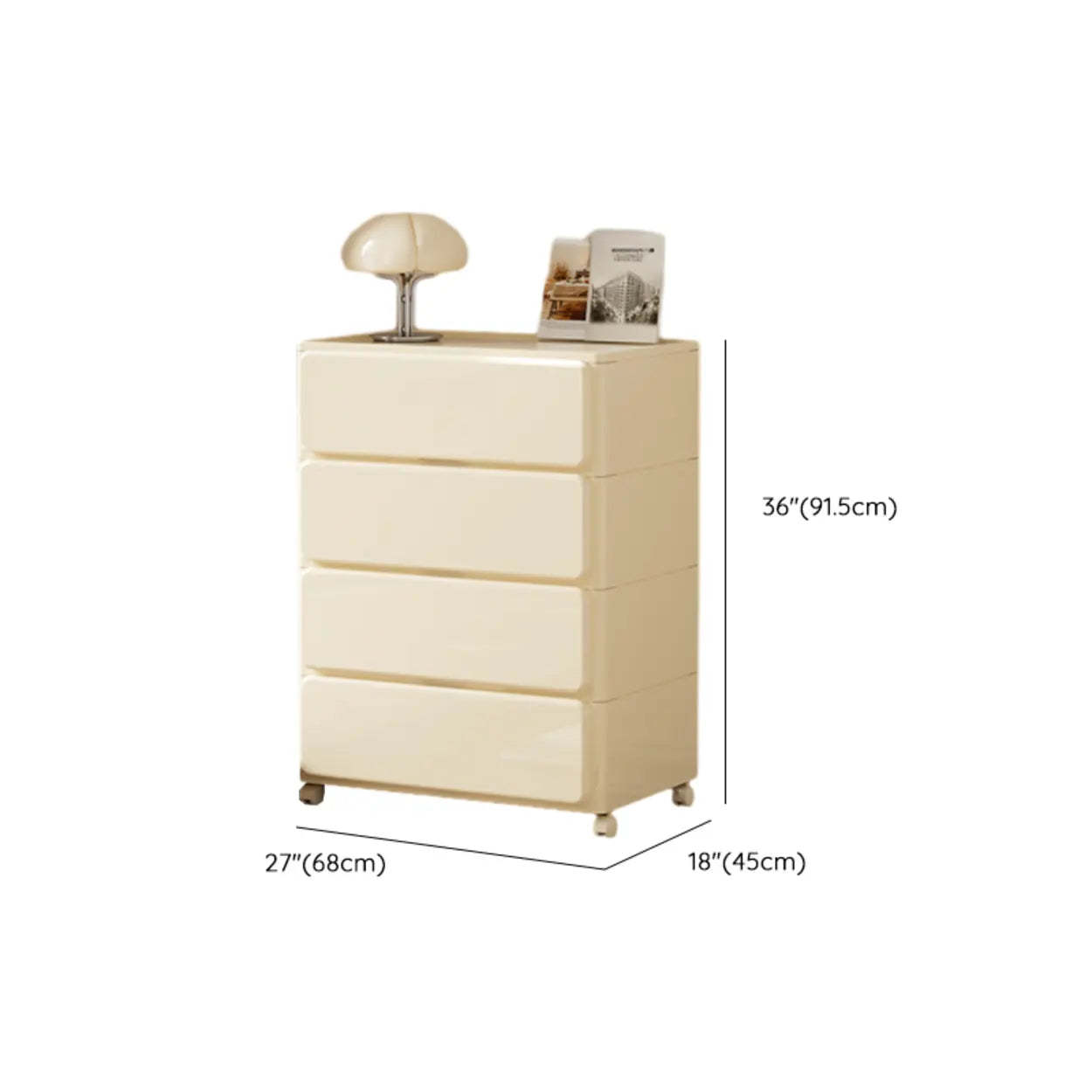 Off-White Acrylic Minimalist Storage Chest