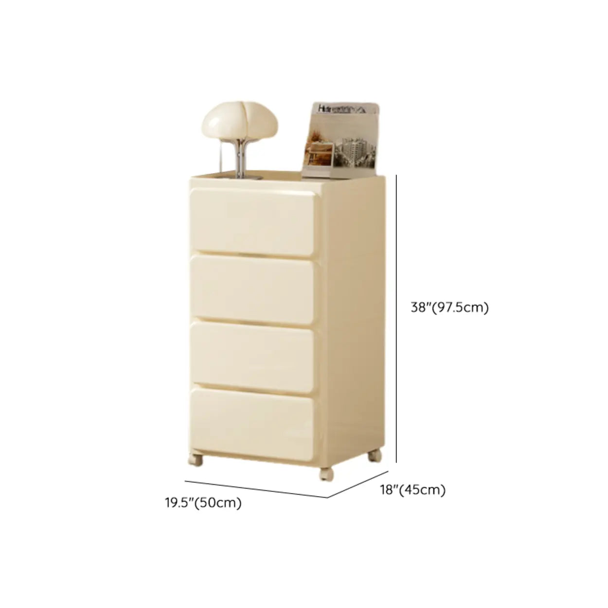 Off-White Acrylic Minimalist Storage Chest