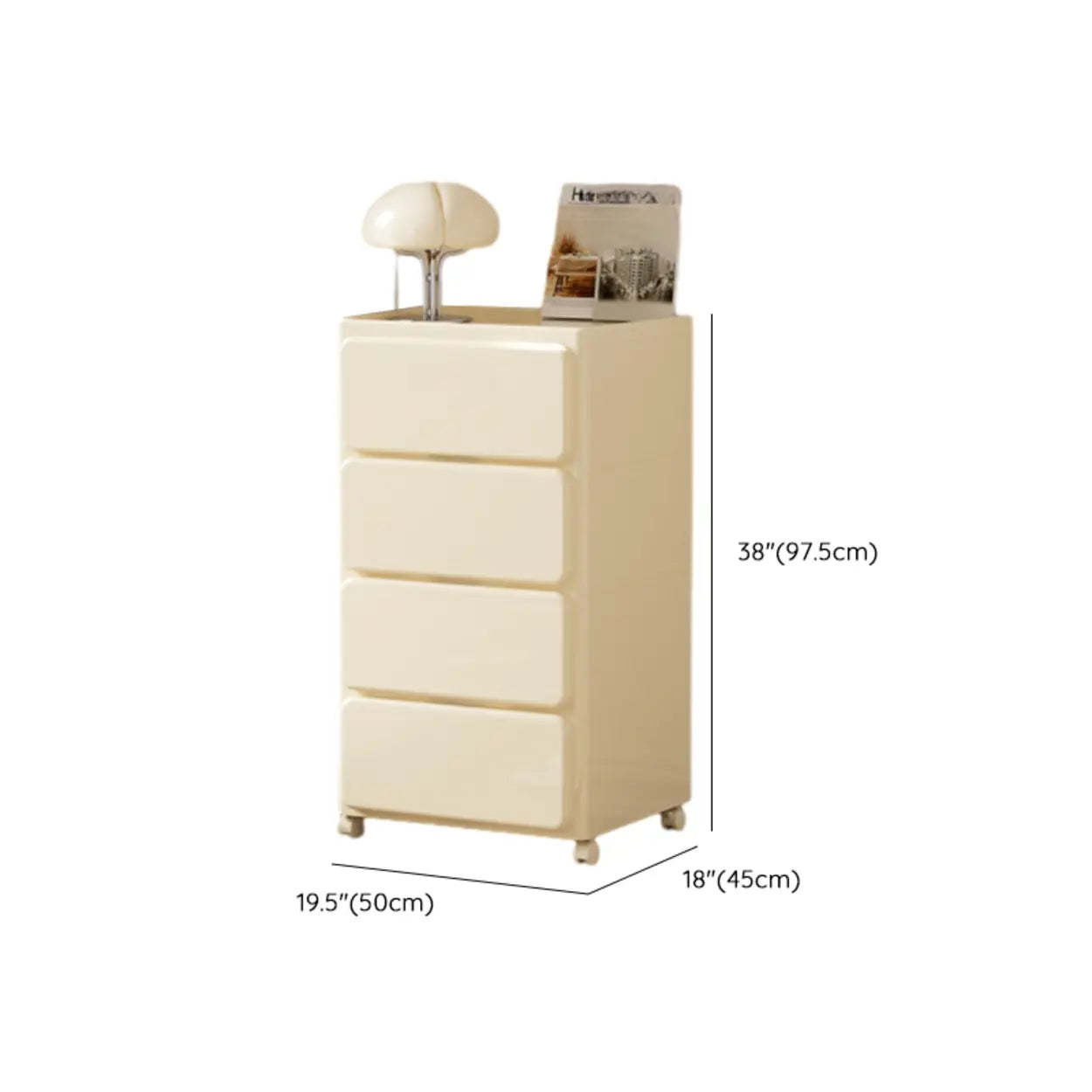 Off-White Acrylic Minimalist Storage Chest