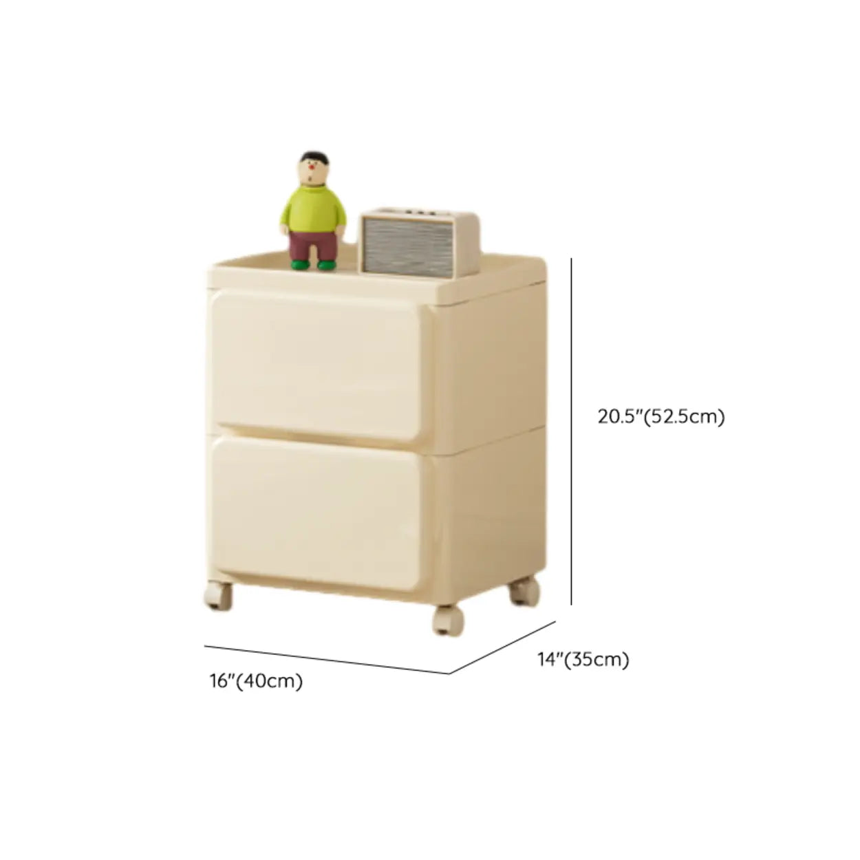 Off-White Acrylic Minimalist Storage Chest