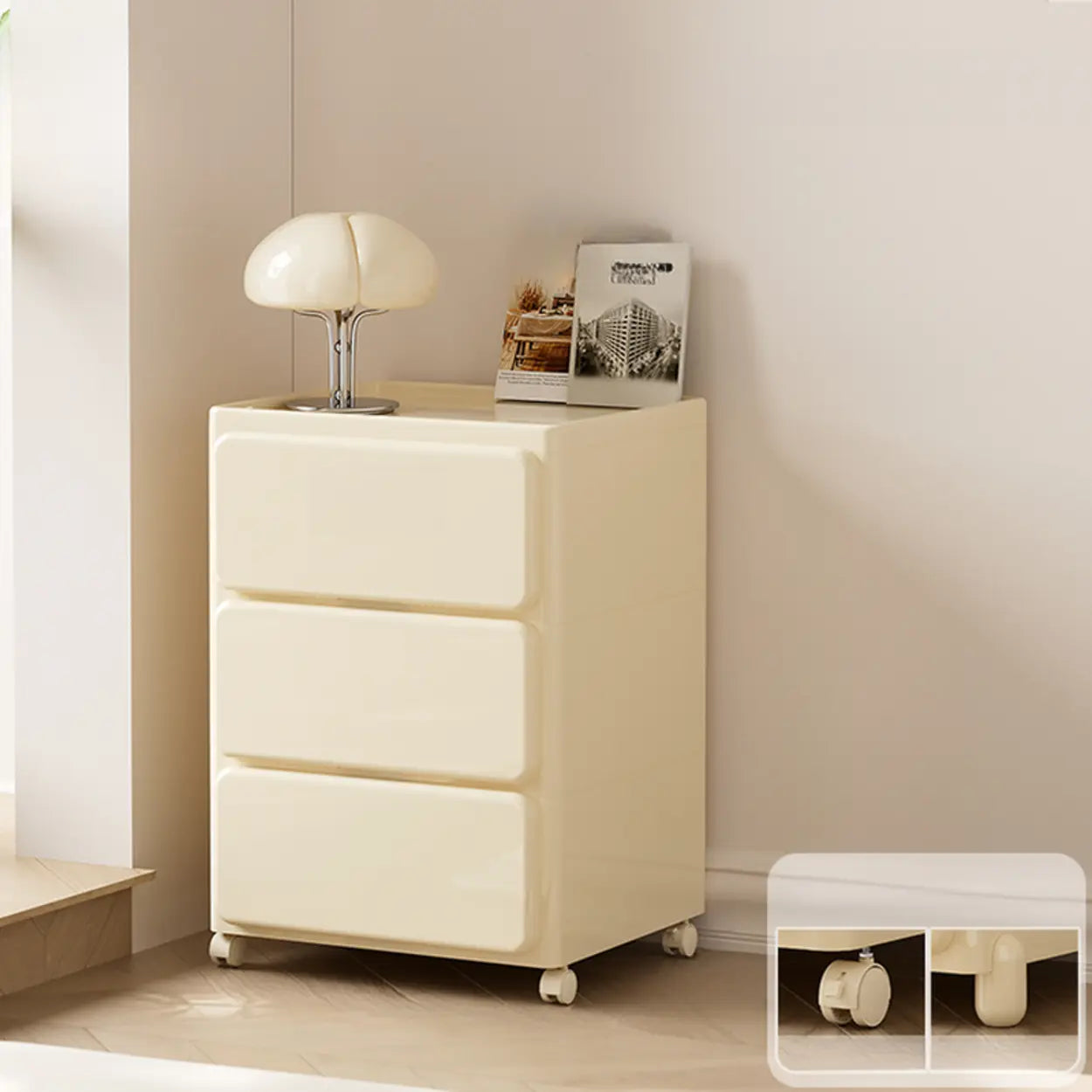Off-White Acrylic Minimalist Storage Chest