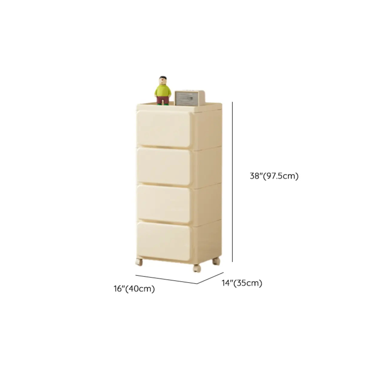 Off-White Acrylic Minimalist Storage Chest