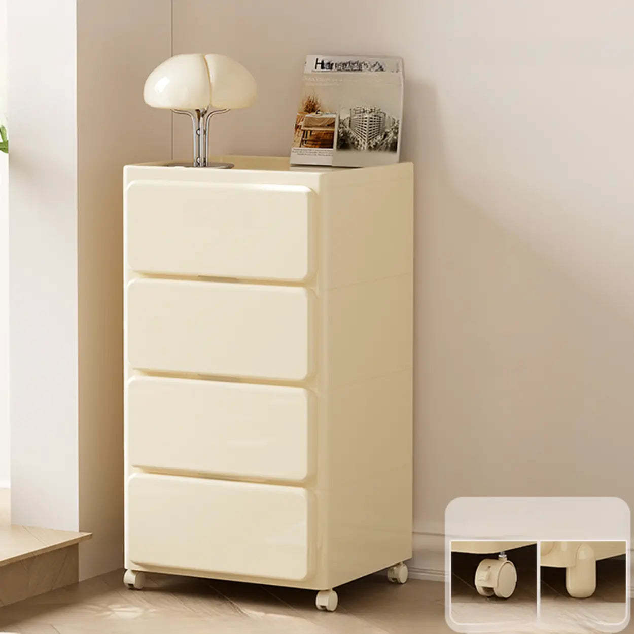 Off-White Acrylic Minimalist Storage Chest