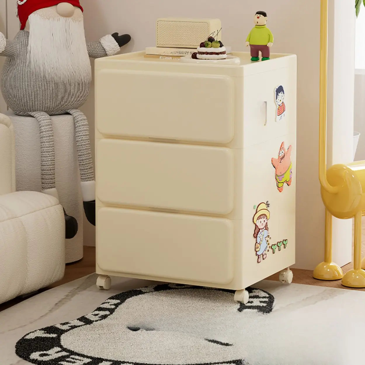 Off-White Acrylic Minimalist Storage Chest