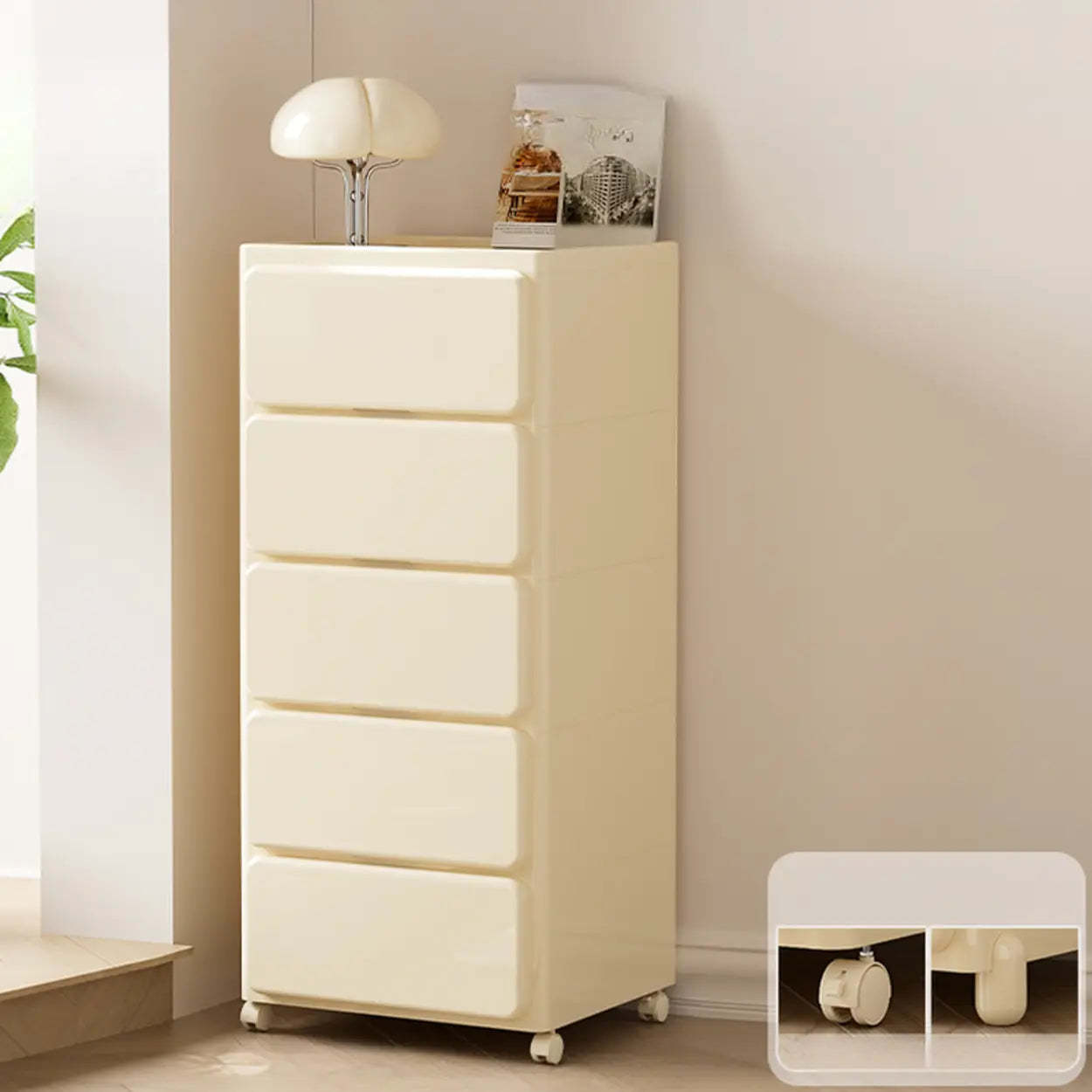 Off-White Acrylic Minimalist Storage Chest