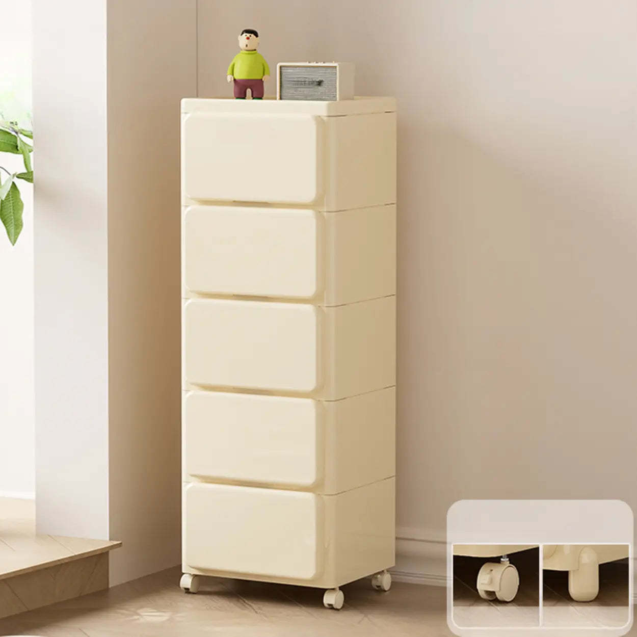 Off-white chest acrylic dressers for bedroom — 20" L x 18" W x 38" H