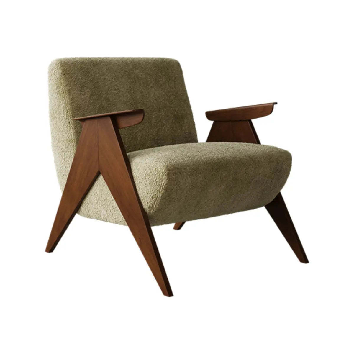 Modern frame off-white wood accent chairs — Cyan