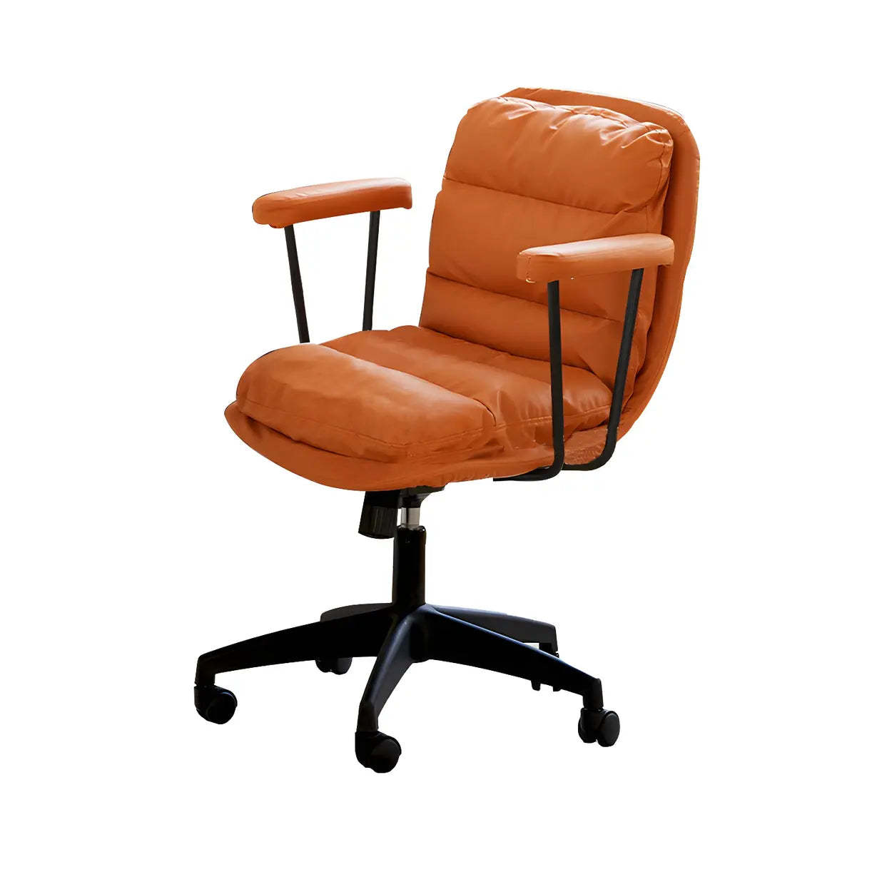 Off-White Ergonomic Swivel PU Leather Office Chair — Grey / 1 Piece