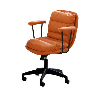 Off-White Ergonomic Swivel PU Leather Office Chair — Grey / 1 Piece