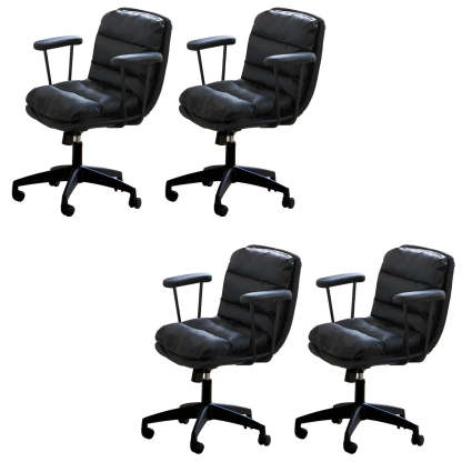 Off-White Ergonomic Swivel PU Leather Office Chair — Off-White / 1 Piece
