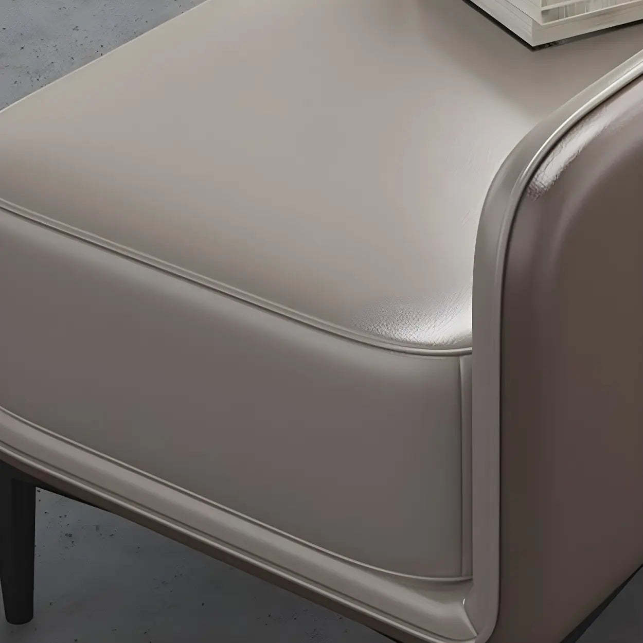 Off-White Faux Leather Cushioned Bedroom Bench — Off-White