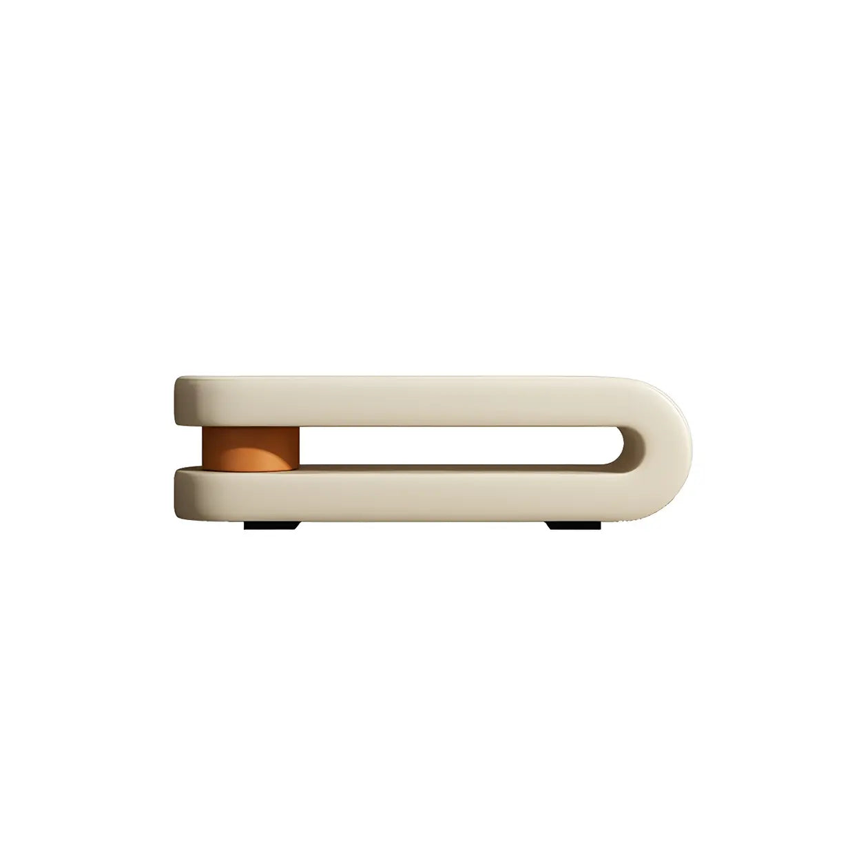 Off-White Faux Leather Bedroom Bench — Light Gray