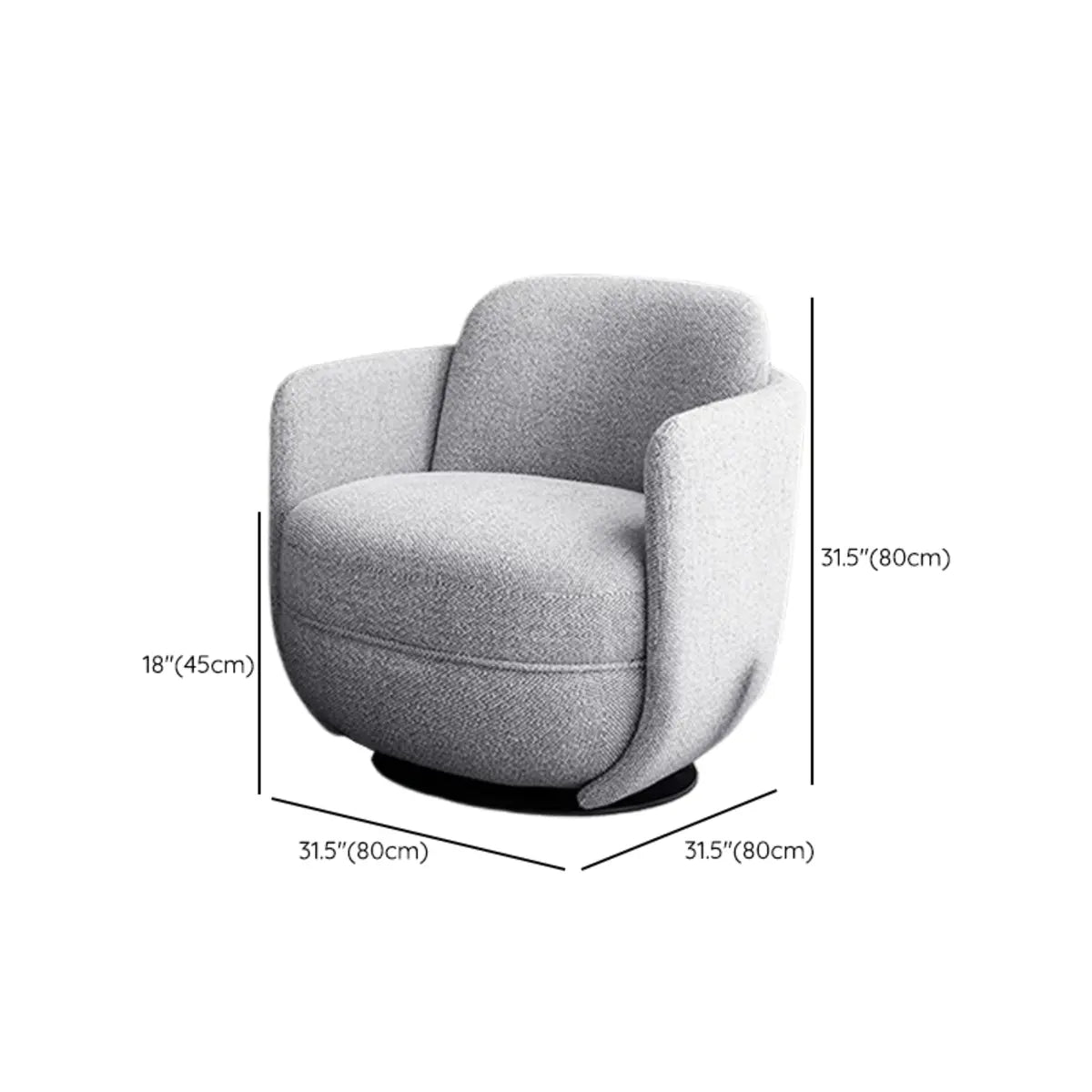Off-White Flannel Swivel Barrel Chair