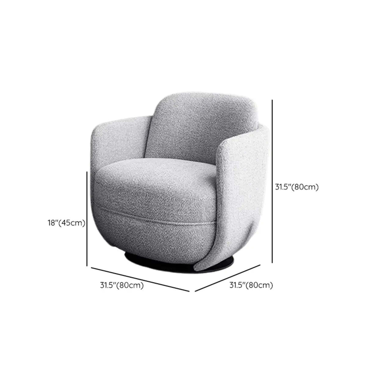 Off-White Flannel Swivel Barrel Chair