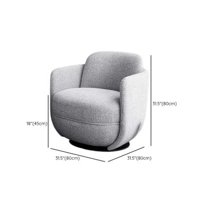 Off-White Flannel Swivel Barrel Chair