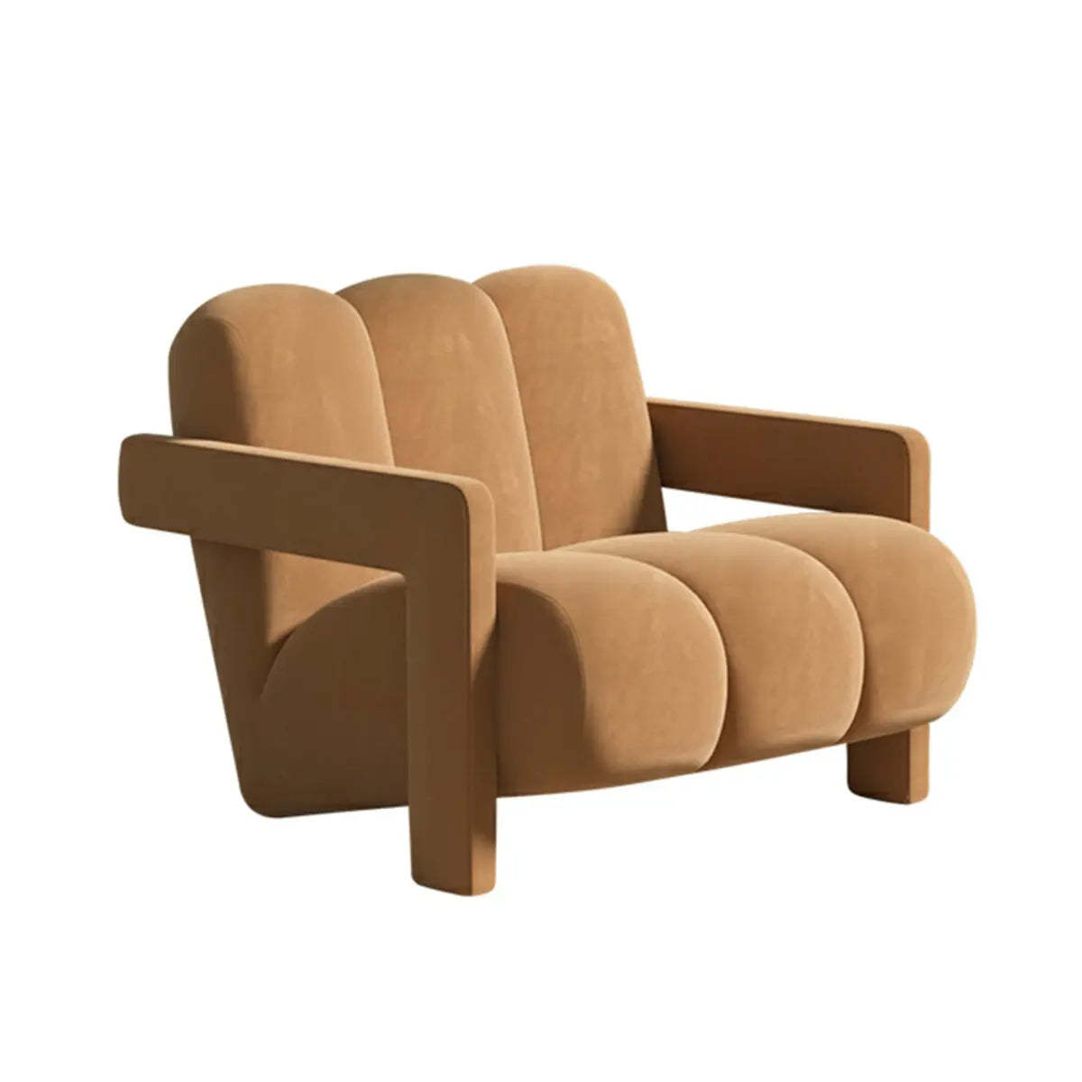 Modern frosted arm accent chairs in velvet — Coffee