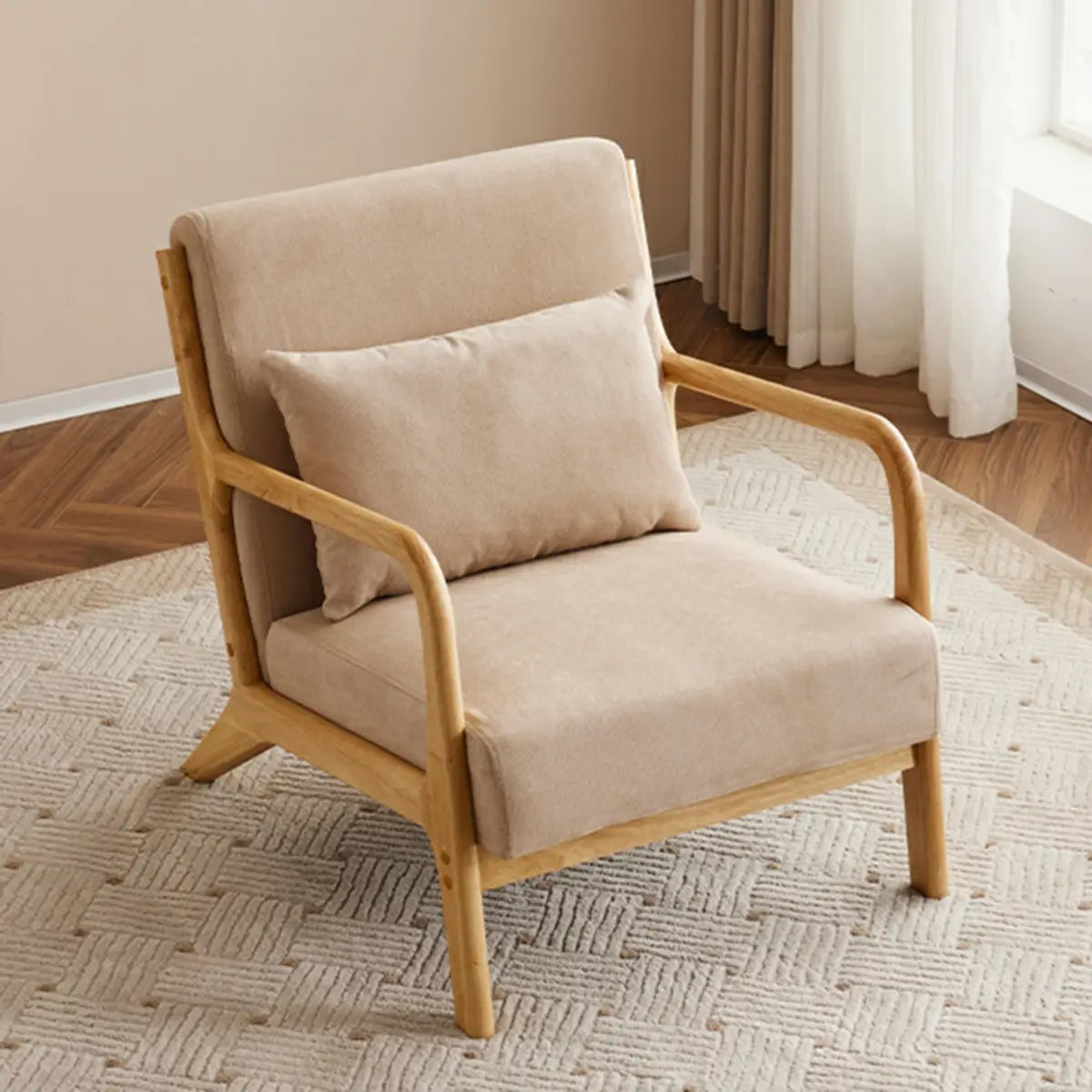 Off-White Scratch Resistant Lounge Chair — Dark Gray / Cotton and Linen