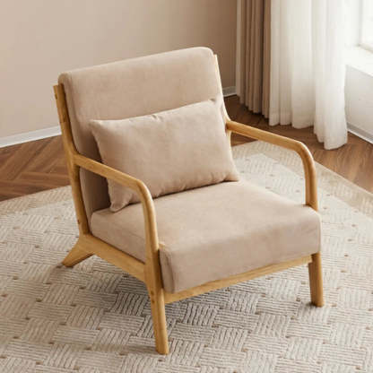 Off-White Scratch Resistant Lounge Chair — Dark Gray / Cotton and Linen