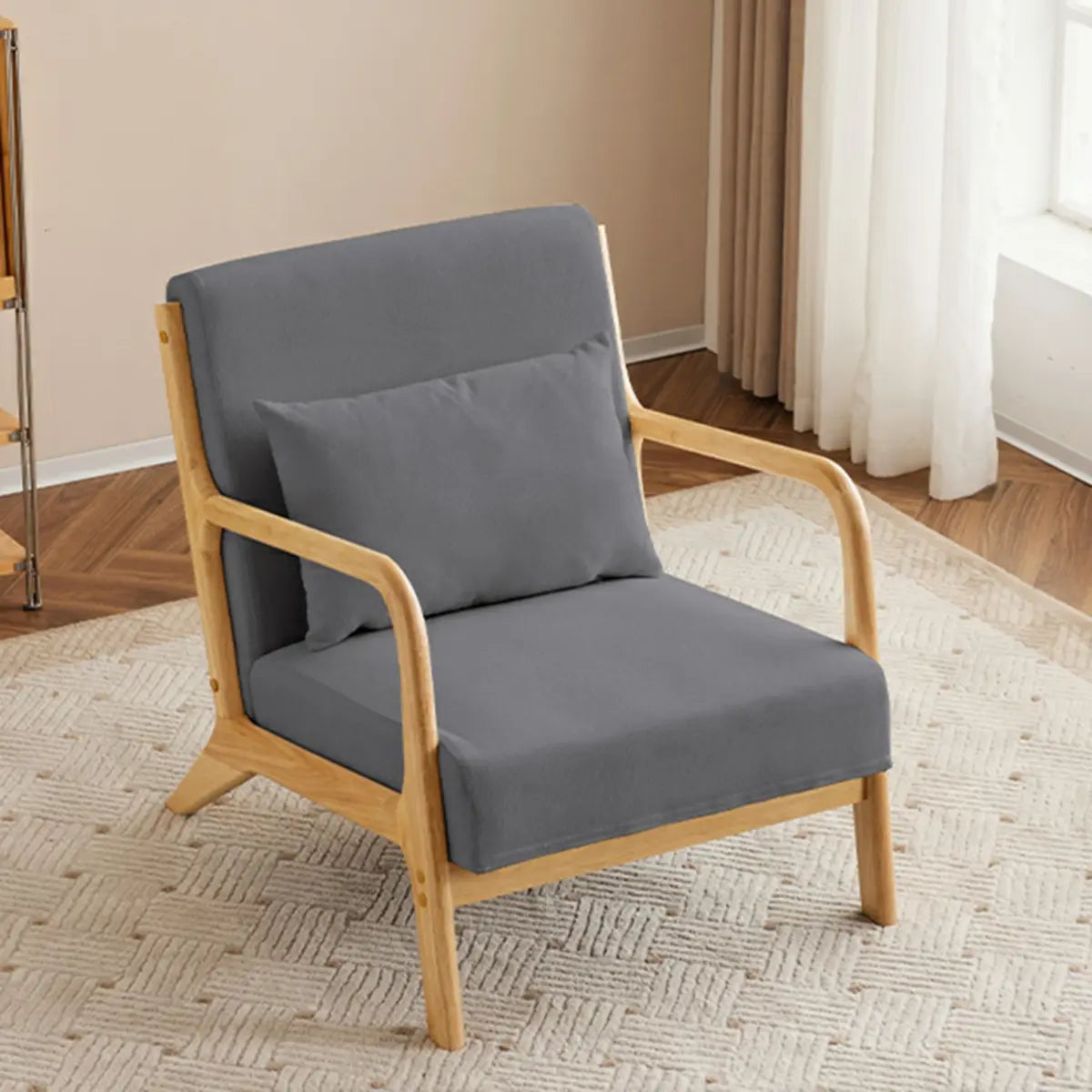 Off-White Scratch Resistant Lounge Chair — Mint Green / Cotton and Linen