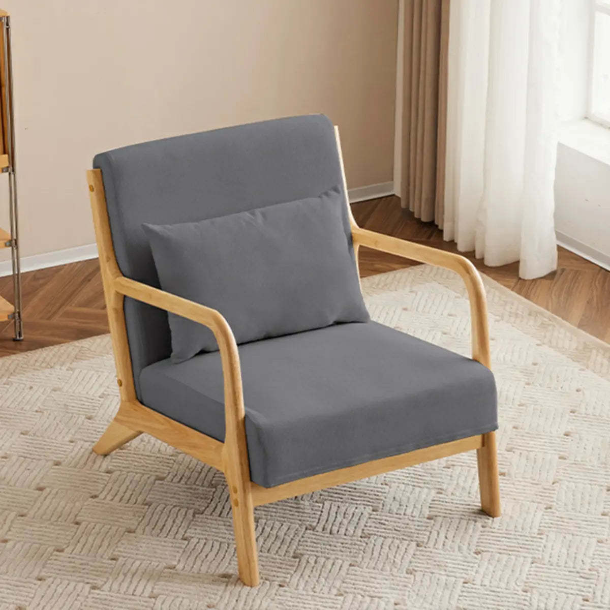 Off-White Scratch Resistant Lounge Chair — Mint Green / Cotton and Linen