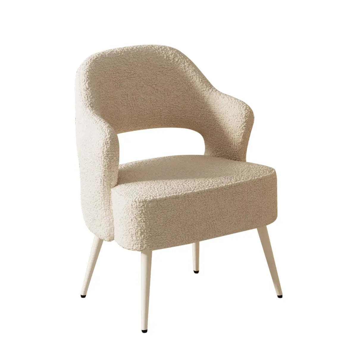 Off-White Scratch Resistant Sherpa Sloped Arm Chair — Yellow / White / Sherpa