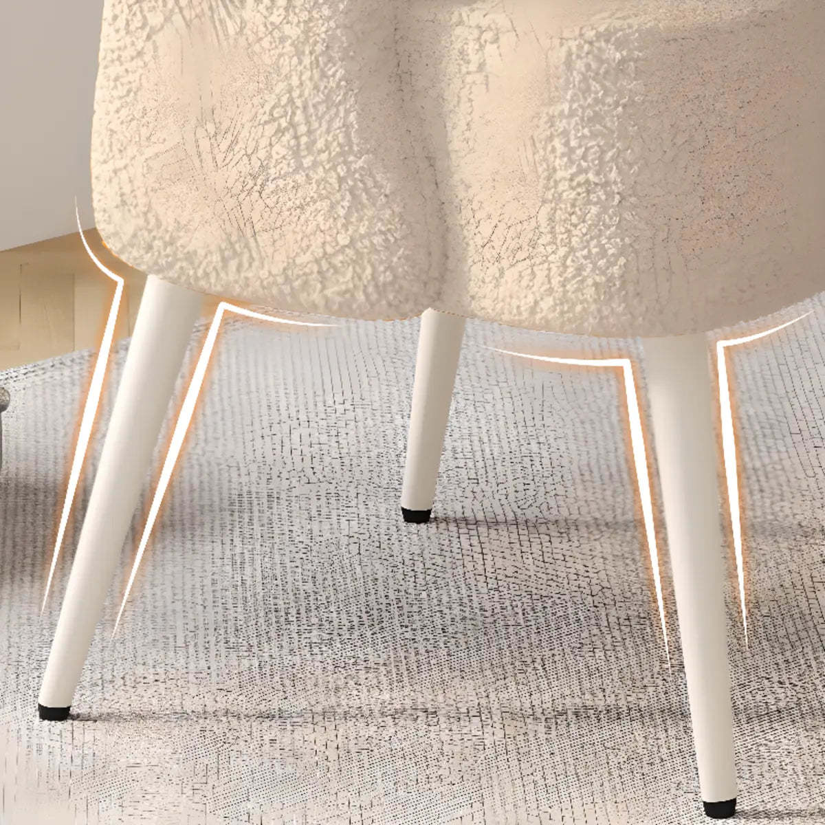 Off-White Scratch Resistant Sherpa Sloped Arm Chair