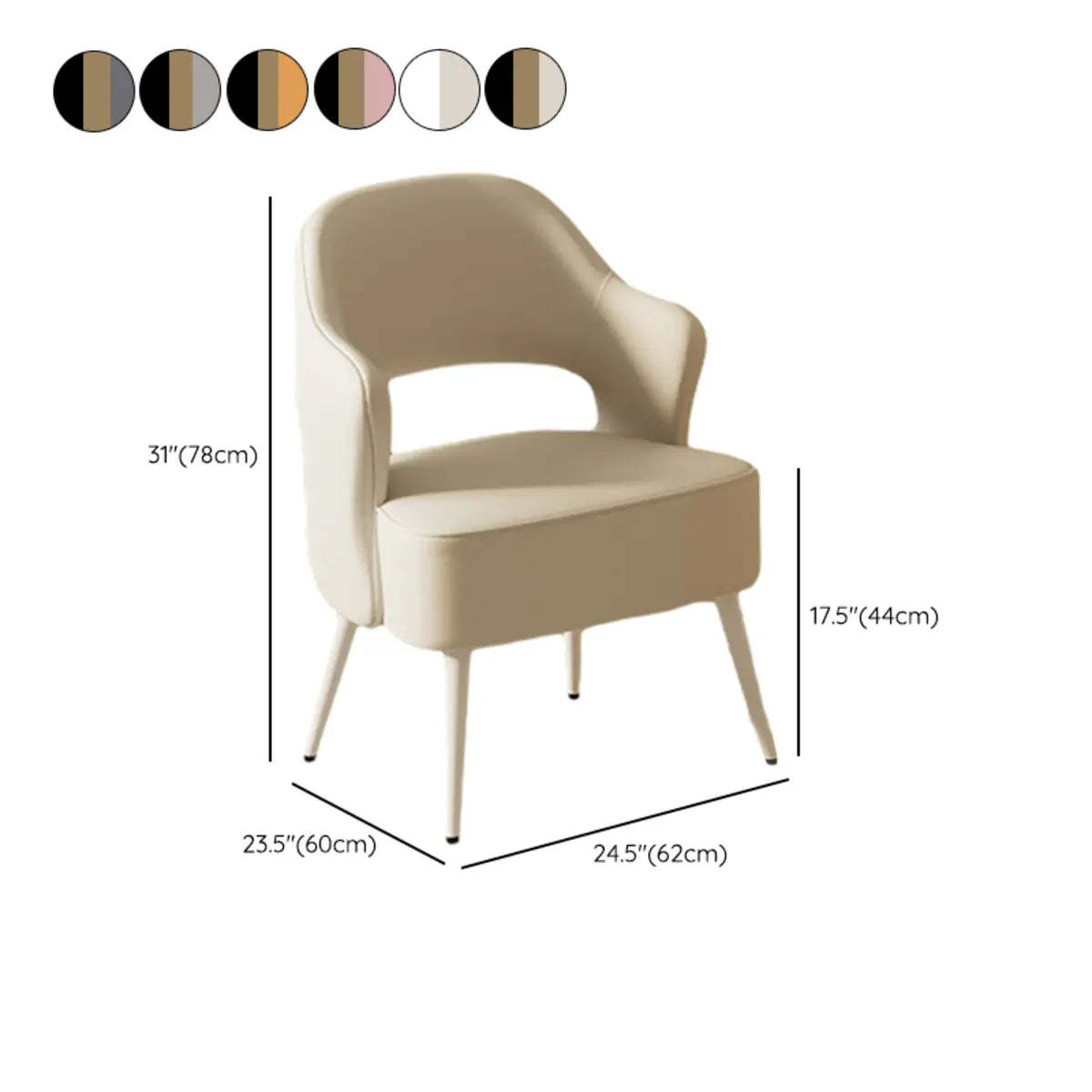 Off-White Scratch Resistant Sherpa Sloped Arm Chair