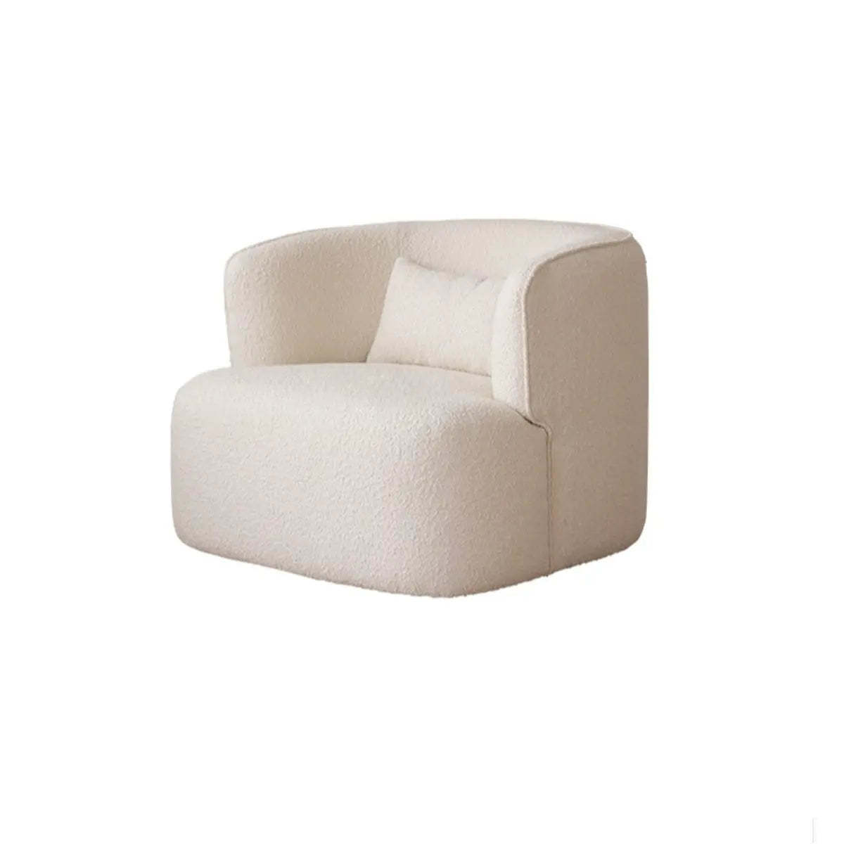 Sherpa Round Arm Chair with Curved Back