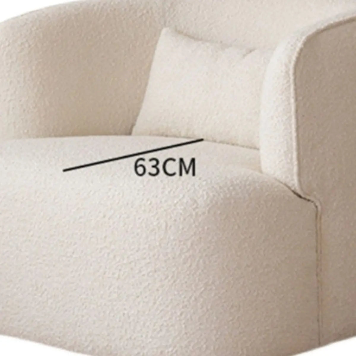 Sherpa Round Arm Chair with Curved Back — Off-White / Sherpa