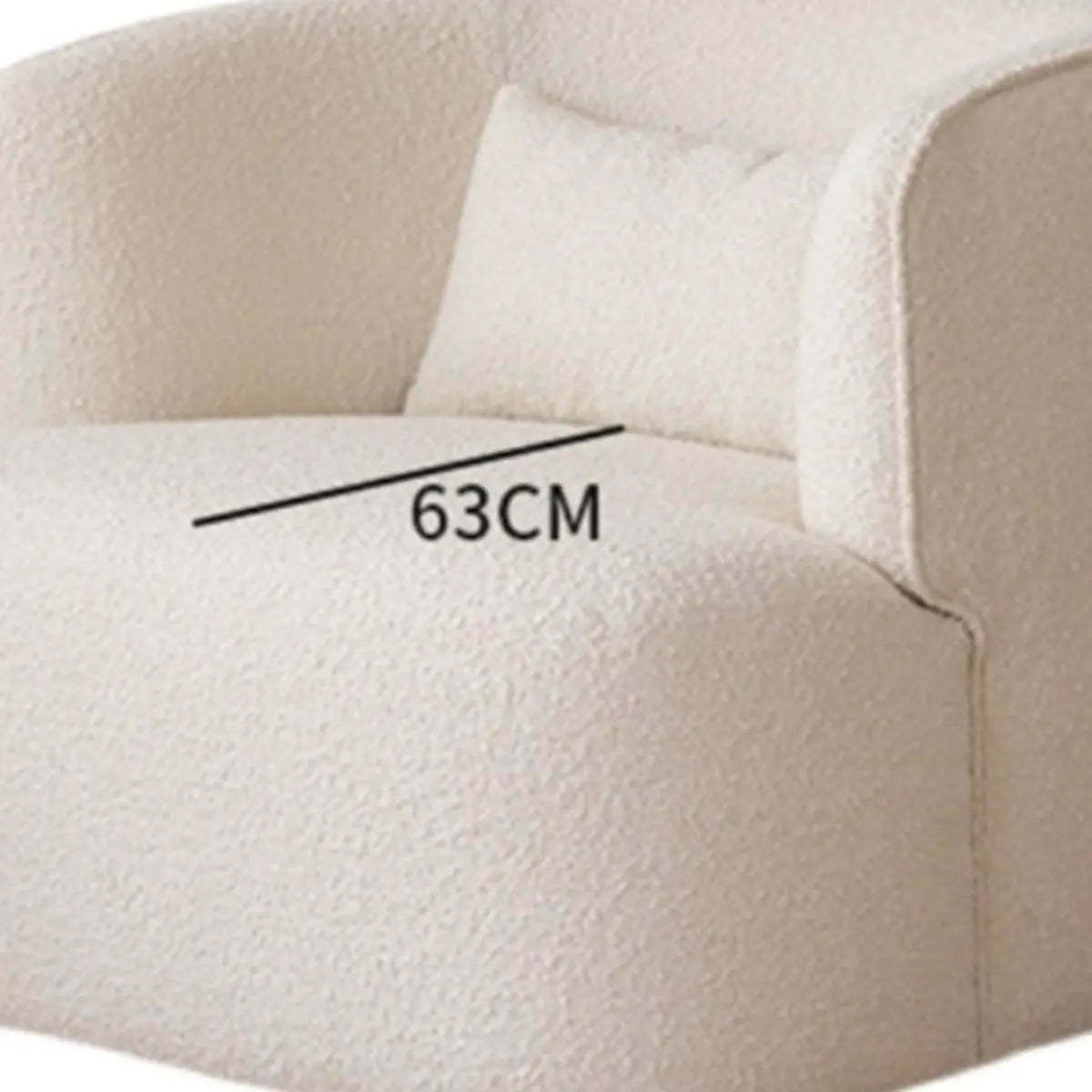 Sherpa Round Arm Chair with Curved Back — Off-White / Sherpa