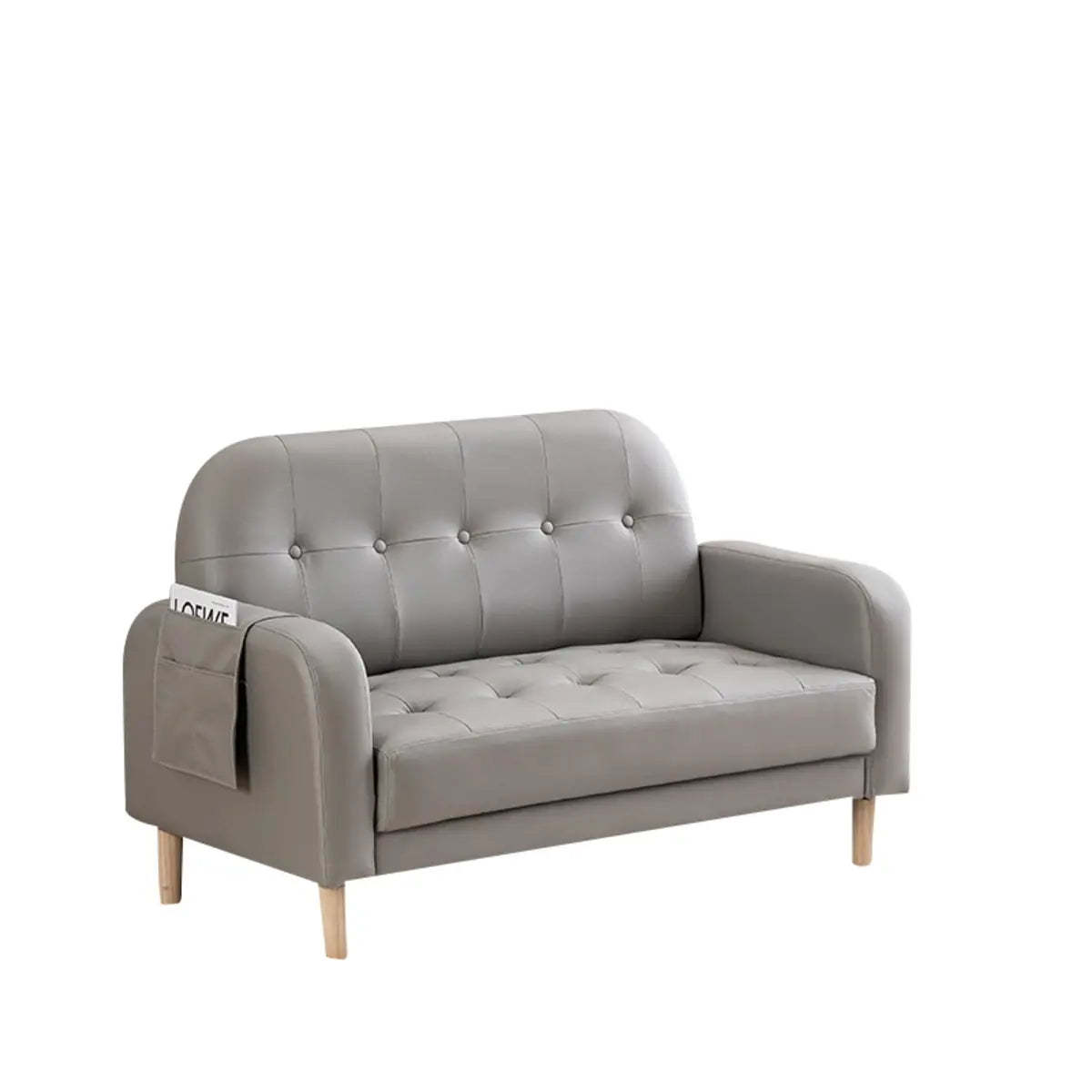 Off-White Square Arm Tufted Loose Back Chair — Mint Green / Tech Cloth