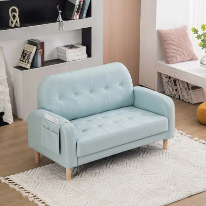 Off-White Square Arm Tufted Loose Back Chair — Off-White / Tech Cloth