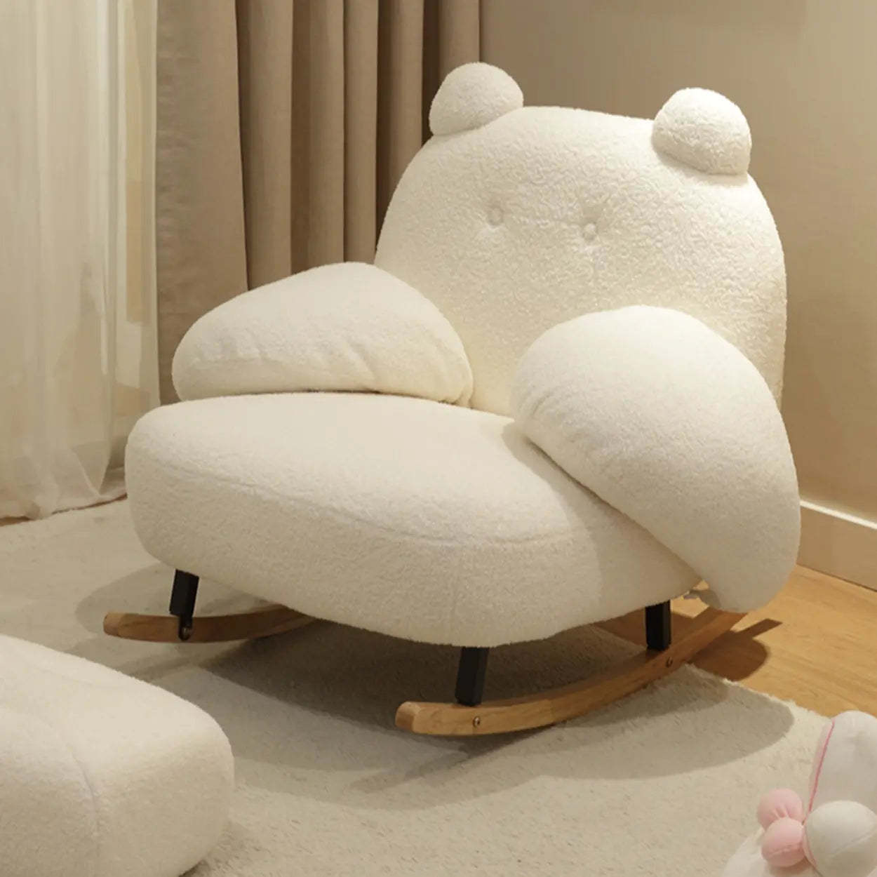 Off-White Animal Shape Rocking Chair — Beige/ Pink