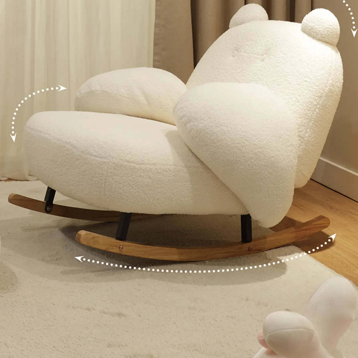 Off-White Animal Shape Rocking Chair — Coffee