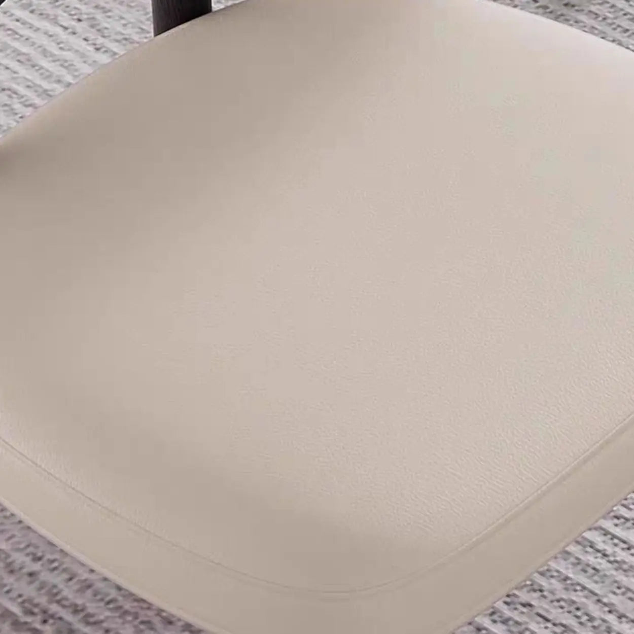 Off-White Upholstered Wood Dining Chair — Orange / Walnut / Microfiber Leather