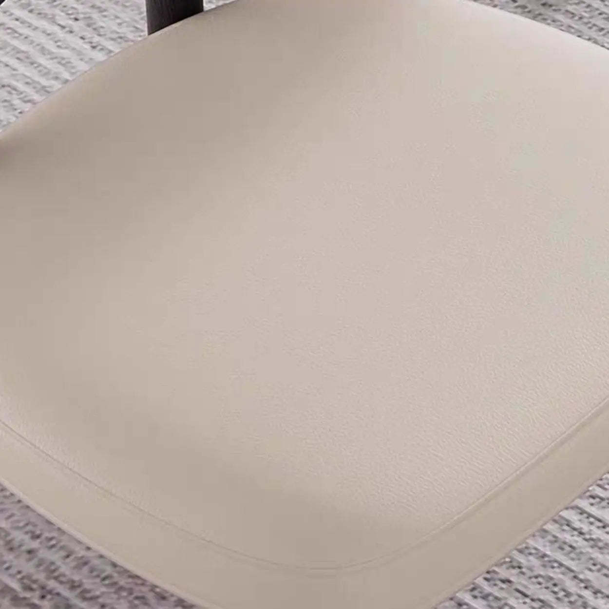 Off-White Upholstered Wood Dining Chair — Orange / Walnut / Microfiber Leather