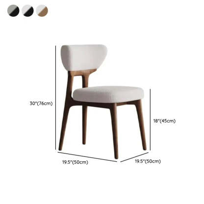 Off-White Upholstered Wood Dining Chair