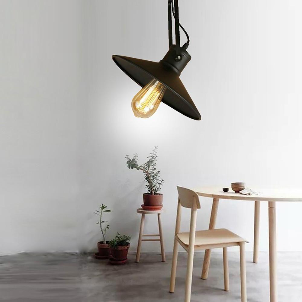 Round Metal Coastal Pendant Light with Dynamic LED Bulb