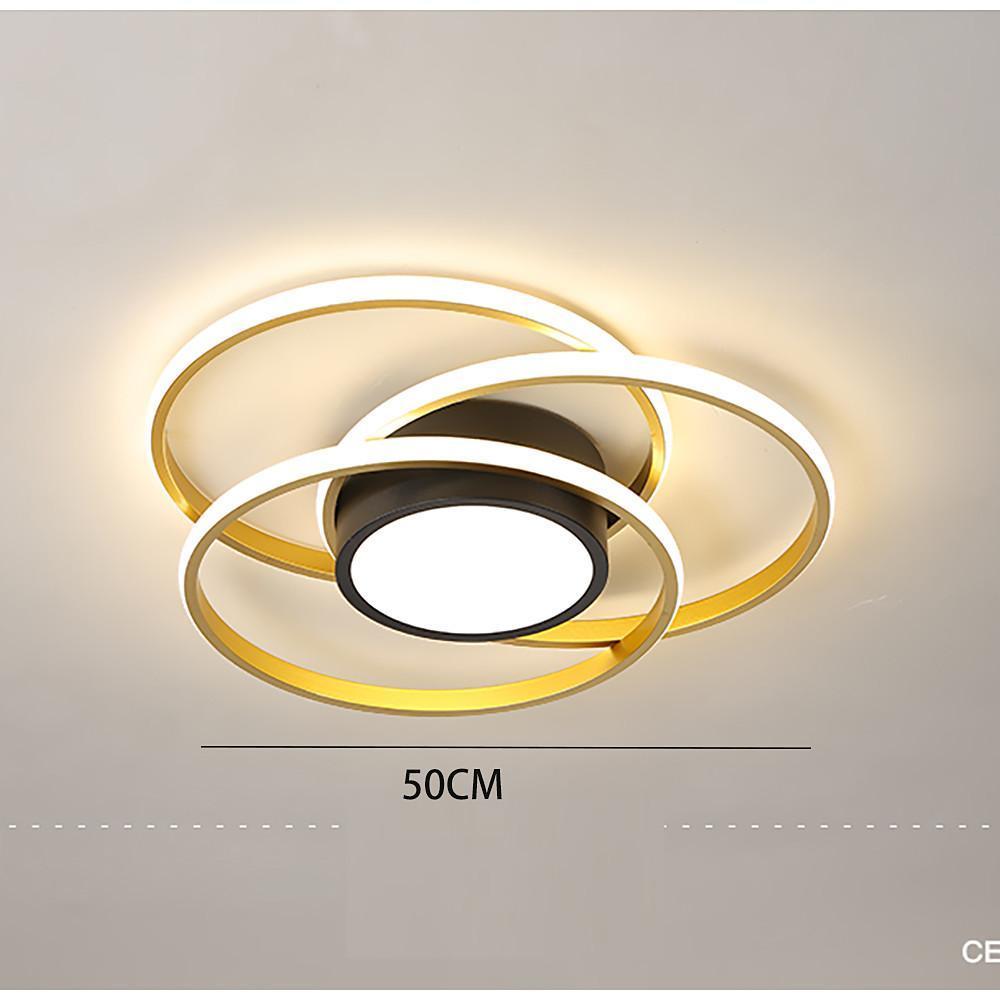 Multiple Circles Abstract Modern Style Design Flush Mount Lighting LED Bedroom Ceiling Lights-Lighom