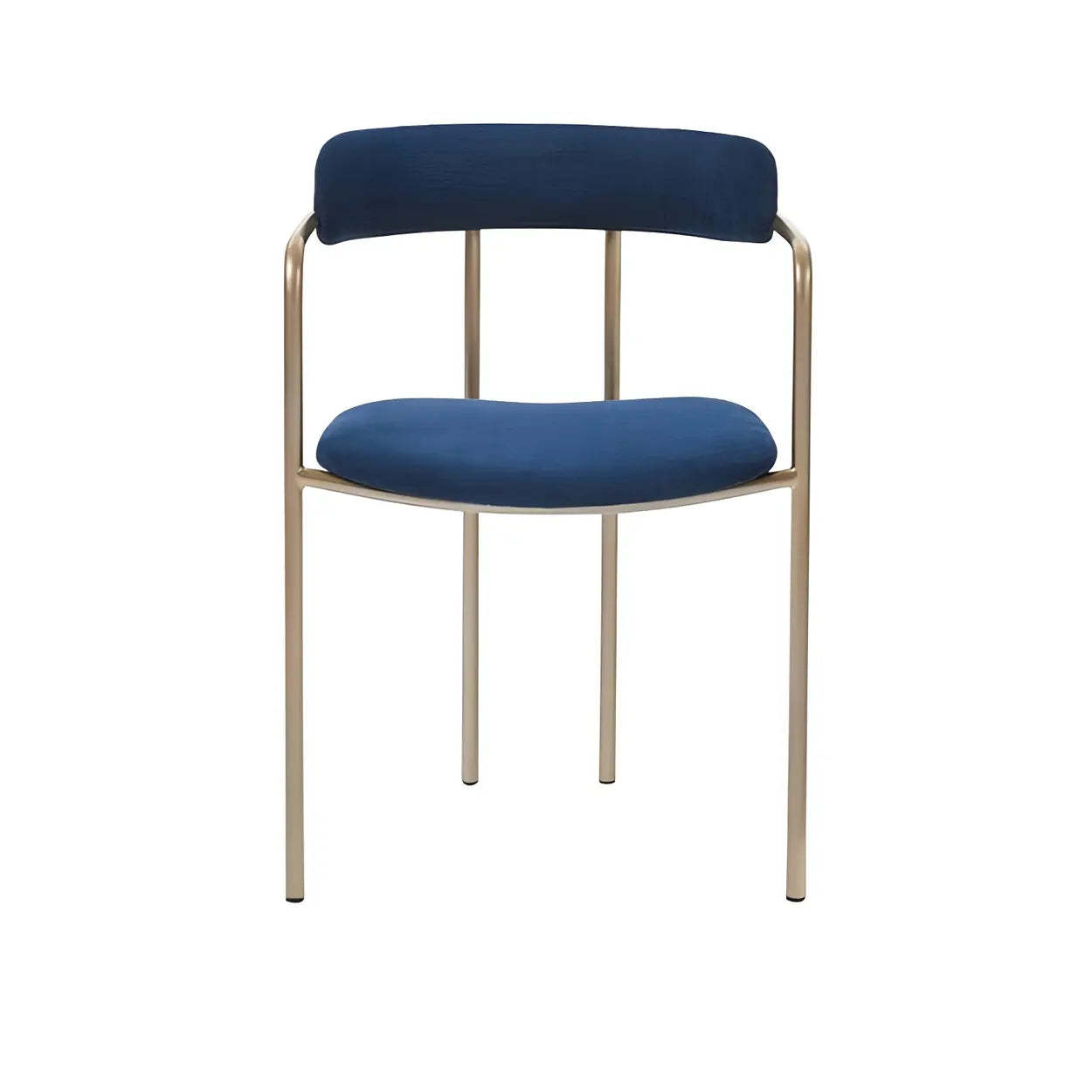 Open-Back Microfiber Upholstered Dining Arm Chair — Green / 1 Piece / Brass/ Gold