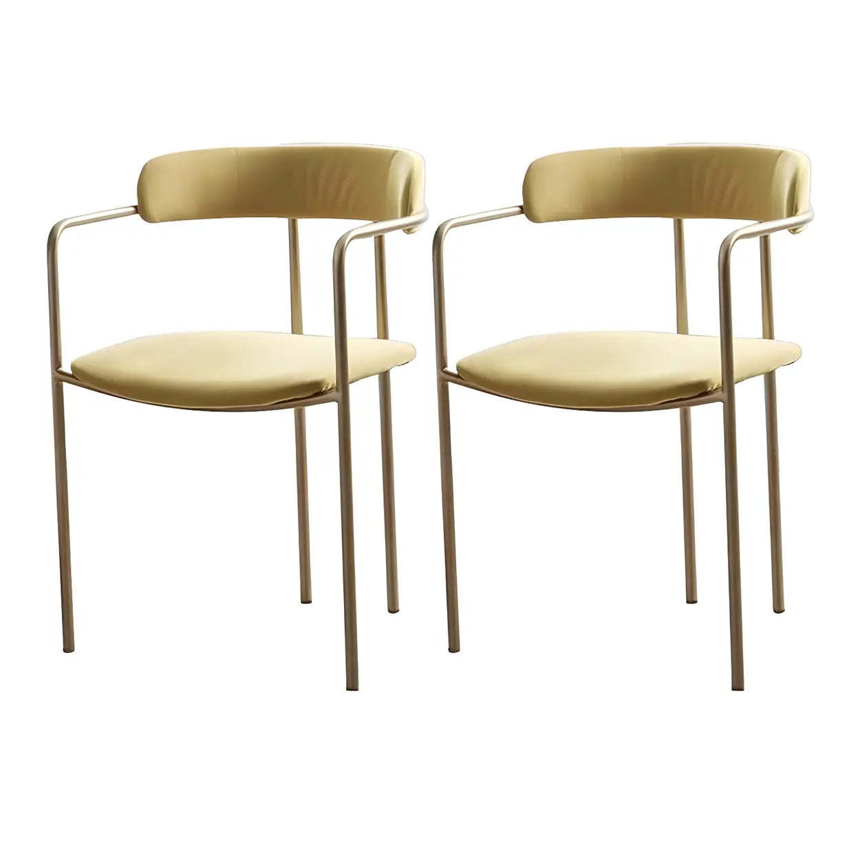 Open-Back Microfiber Upholstered Dining Arm Chair